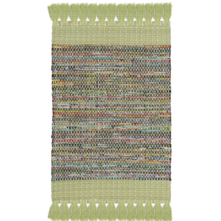 Dakota Fields Ekaterina Handmade HandKnotted Cotton Green/Gray/Blue